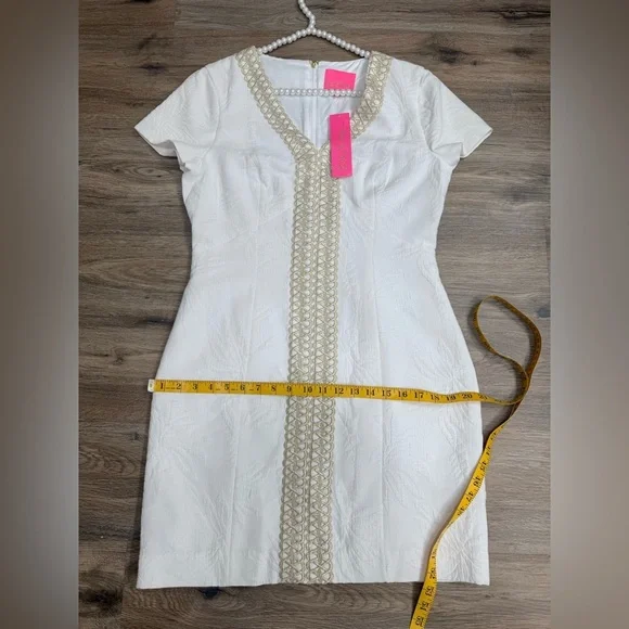 NWT Lilly Pulitzer Arie Stretch Shift Dress - Resort White Palm Paradise Sz 10 - Picture 11 of 11